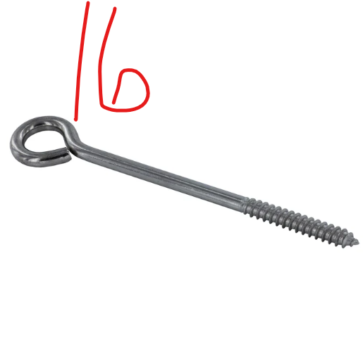 Lag Eye Screw - Stainless Steel Type 316 - 3/8" x 3" - 16 Pack