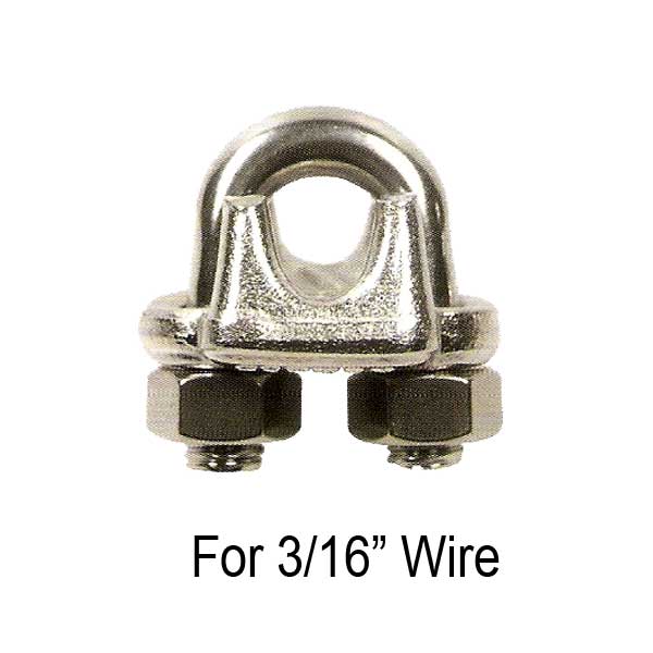 3/16" Drop Forged Style Stainless Steel Wire Rope Clip