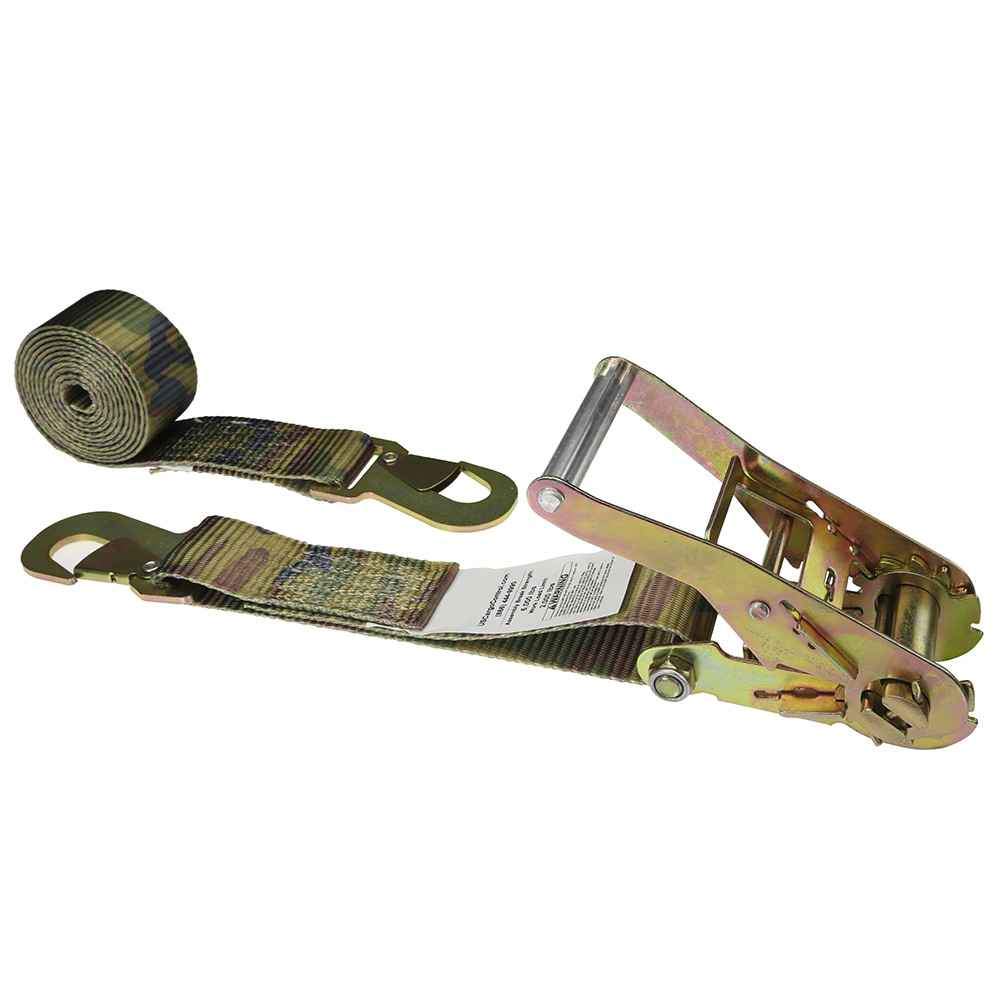 2 inch x 12 foot Camo Car Tie Down Strap w Flat Snap Hooks image 1 of 3