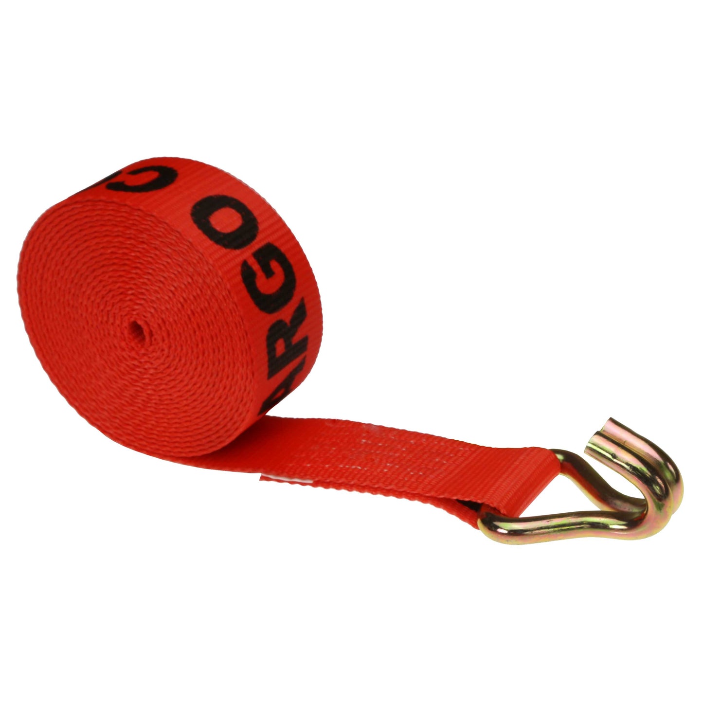 2 inch x 40 foot Red Winch Strap with Wire Hook