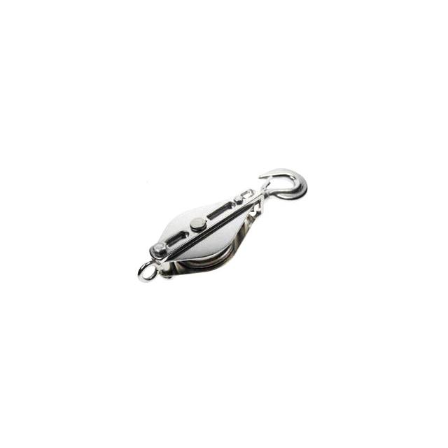 Single Swivel Block w/ Hook & Brass Bushing T304 SS 1/2" x 3"