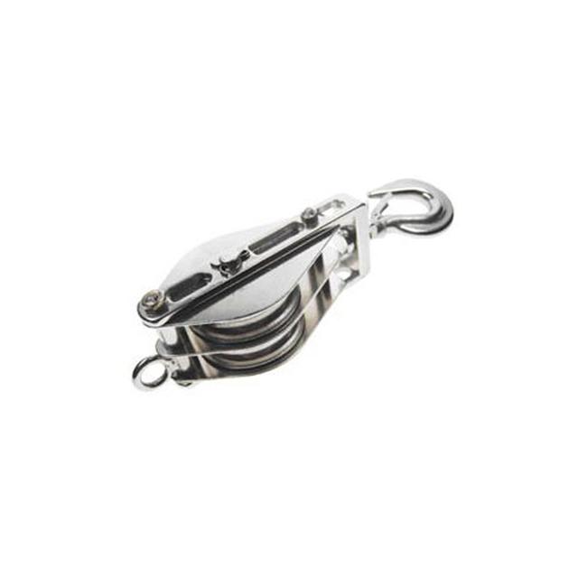 Double Swivel Block w/ Hook & Brass Bushing T304 SS 1/2" x 3"