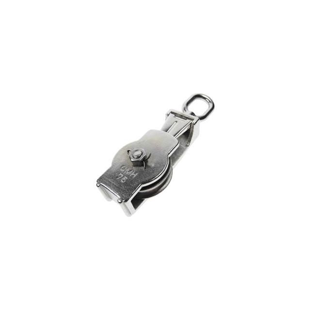 Square Snatch Block w/ Eye & Brass Bushing T304 SS 3/8" x 2"