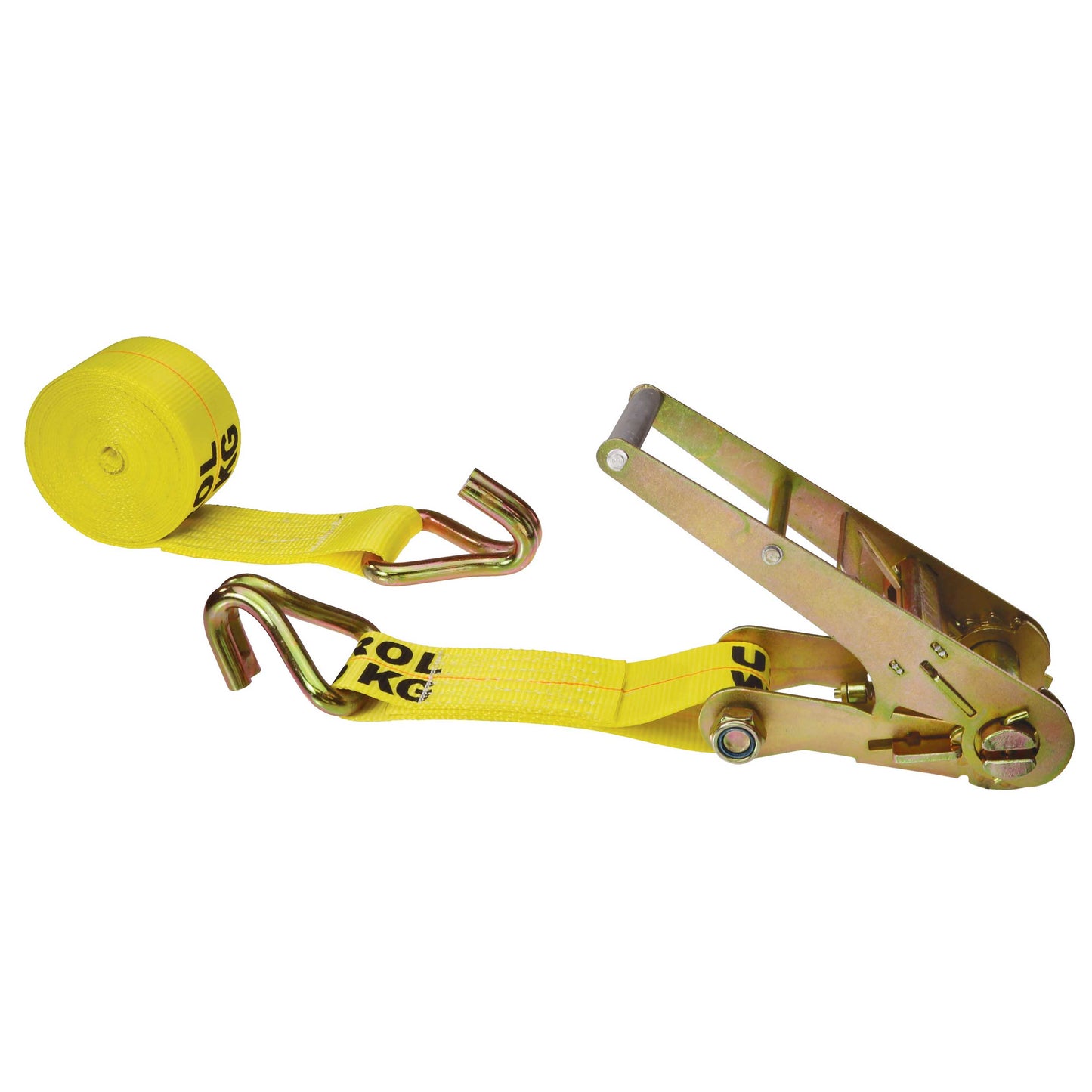 3 inch x 20 foot Yellow Ratchet Strap w Wire Hooks image 1 of 3