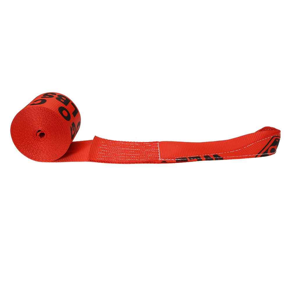 4 inch x 30 foot Red Winch Strap w Twisted Loop