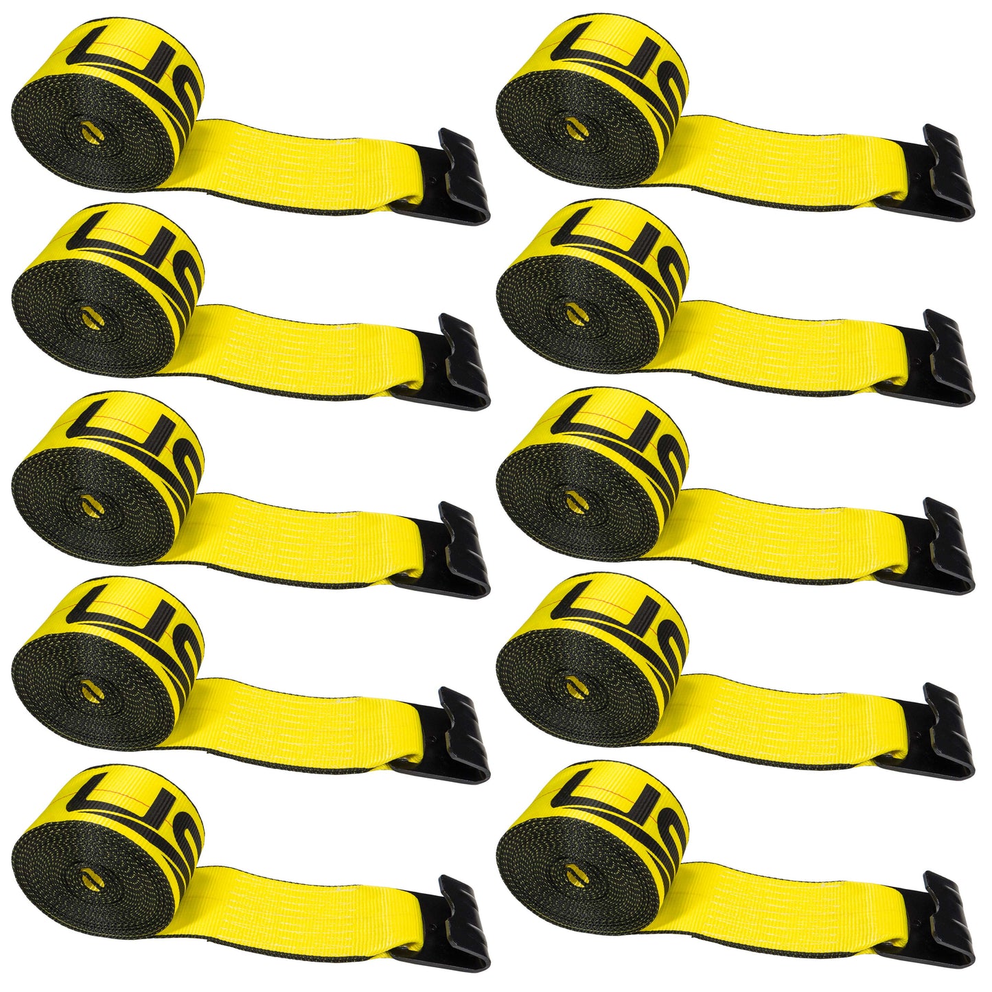 4" x 27' Winch Straps w/ Flat Hook & Defender - Box of 10