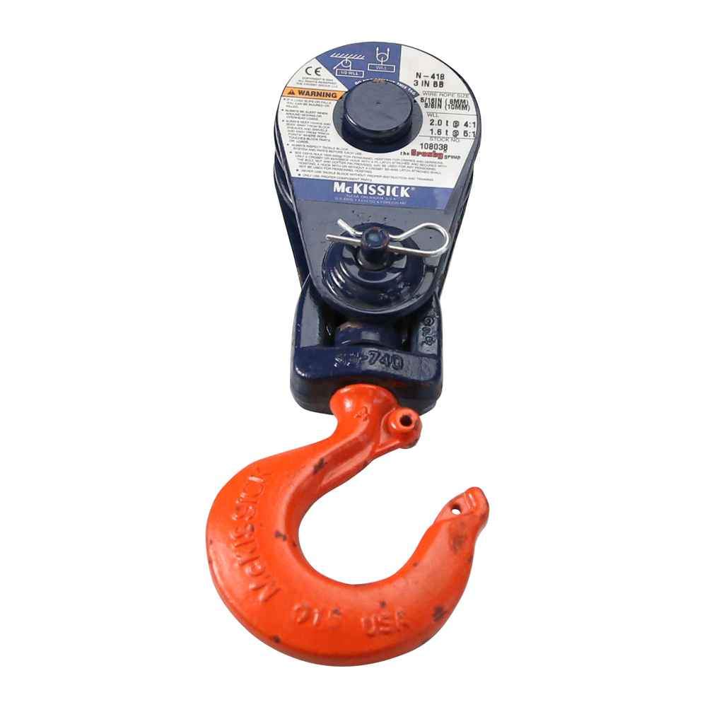 Crosby® McKissick Sheave Block w/ Hook: Roller Bearings