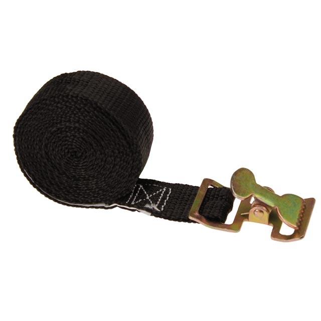 1" x 8' Black Action Spring Buckle Strap