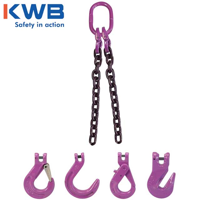 38 inch x 12 foot 2 Leg Chain Sling w Foundry Hooks Grade 100 image 3 of 3