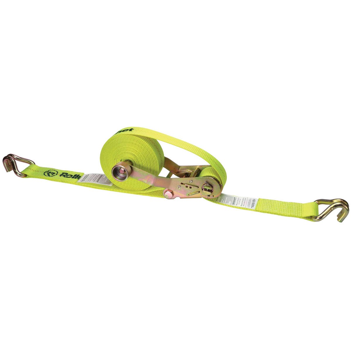 2" x 27' Rollup Ratchet Strap With Double J Hook
