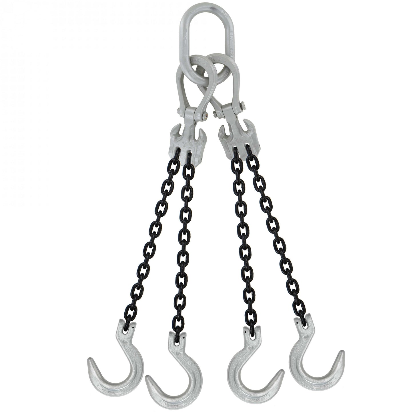 516 inch x 15 foot Crosby Adjustable 4 Leg Chain Sling w Foundry Hooks Grade 100 image 1 of 2