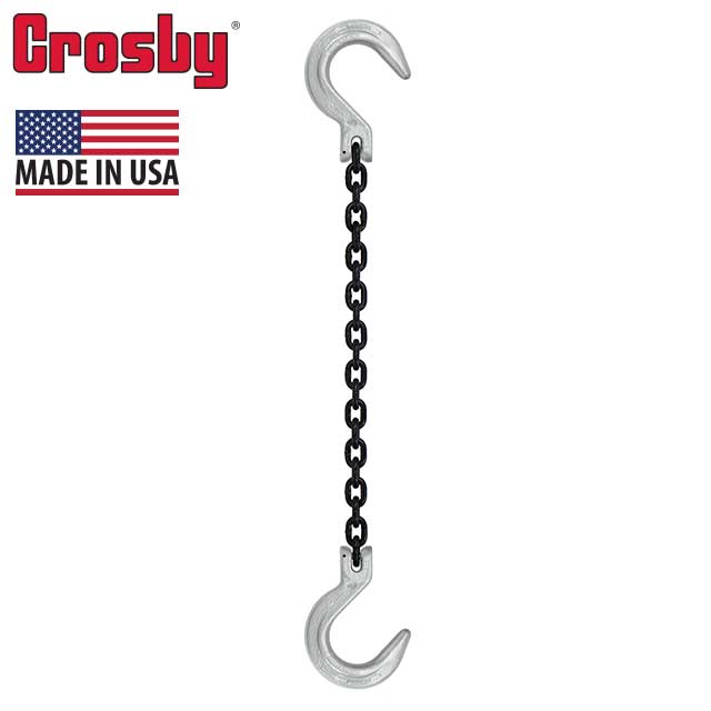 38 inch x 12 foot Crosby Single Leg Chain Sling w Foundry & Foundry Hooks Grade 100 image 2 of 2