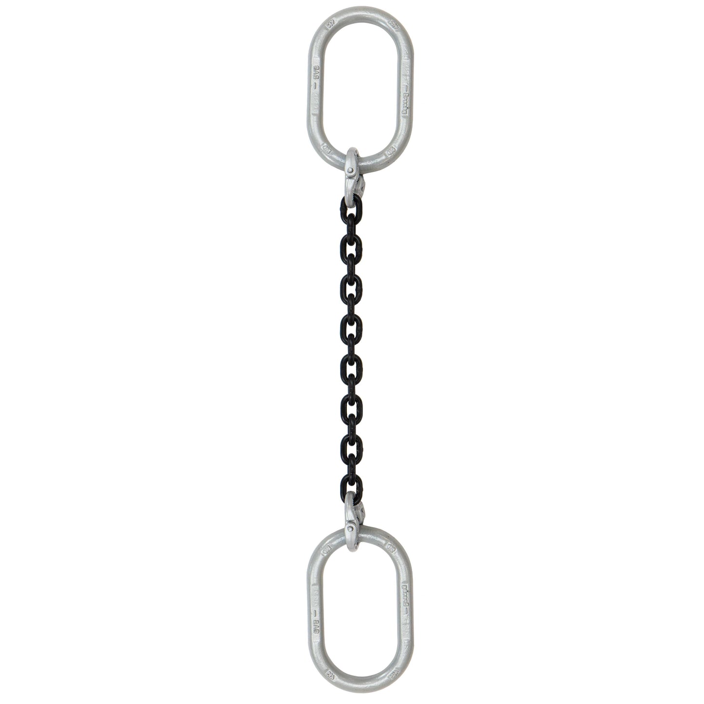 12 inch x 10 foot Crosby Single Leg Chain Sling w Oblong Master Links Grade 100 image 1 of 2