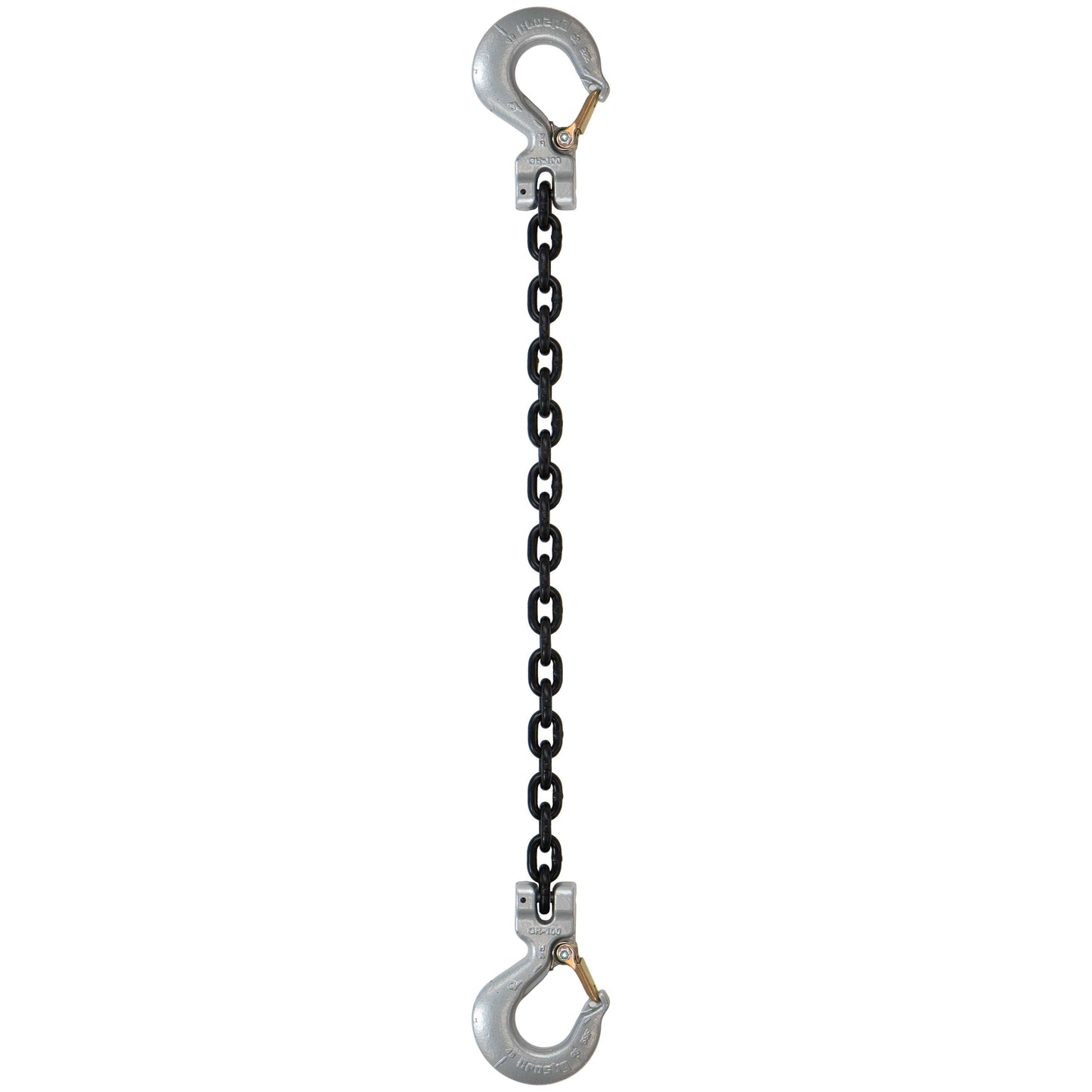 38 inch x 10 foot Crosby Single Leg Chain Sling w Sling & Sling Hooks Grade 100 image 1 of 2
