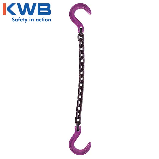 516 inch x 4 foot Single Leg Chain Sling w Foundry & Foundry Hooks Grade 100 image 2 of 2