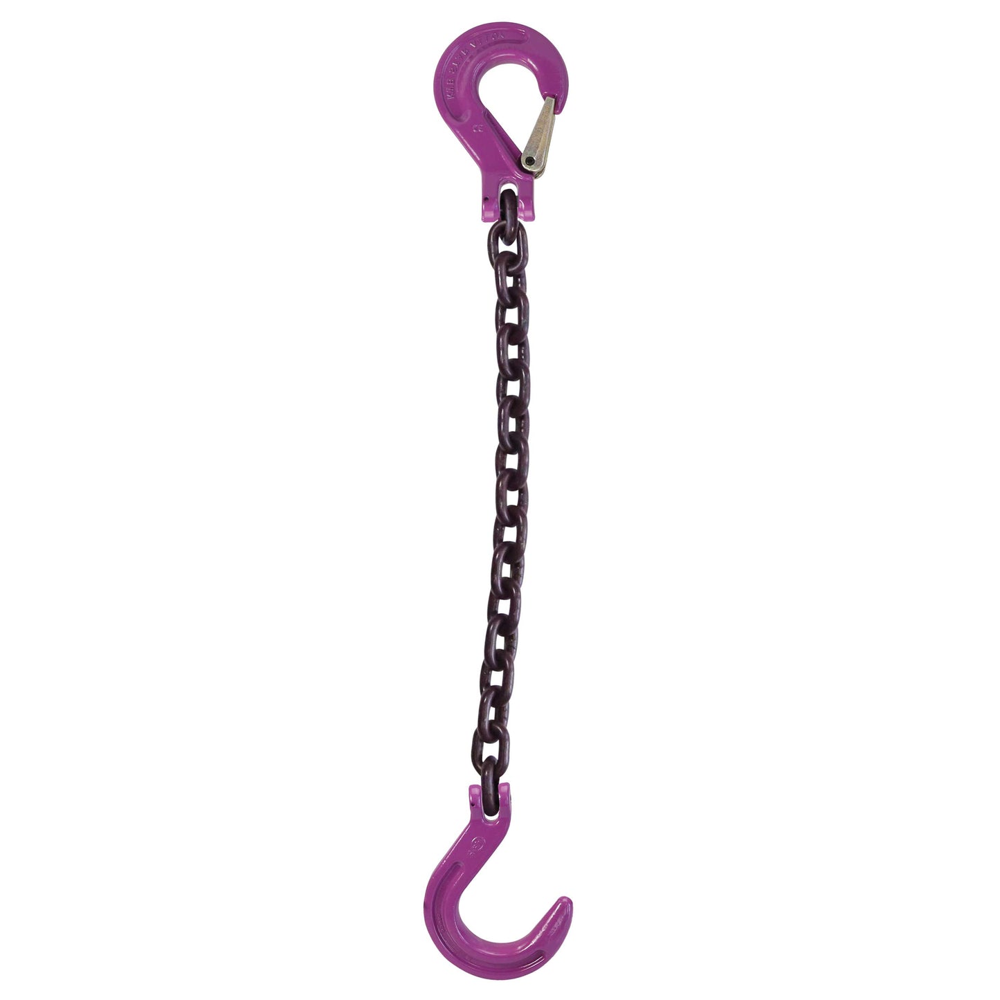 12 inch x 16 foot Single Leg Chain Sling w Sling & Foundry Hooks Grade 100 image 1 of 2