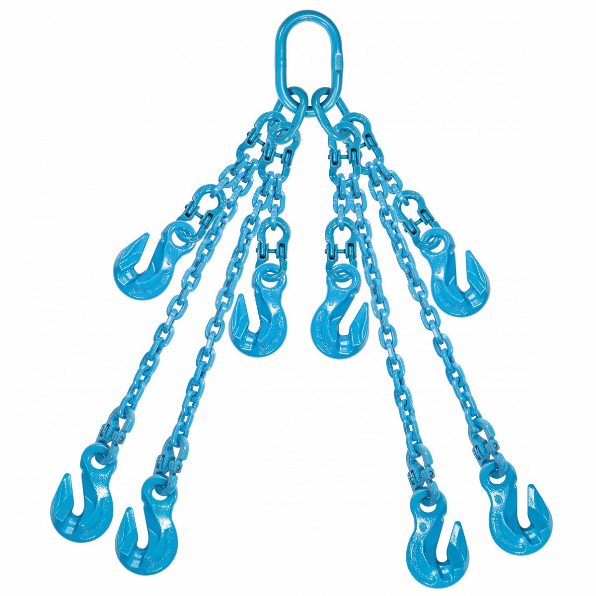 1/2" x 10' - Pewag Adjustable 4 Leg Chain Sling w/ Grab Hooks - Grade 120