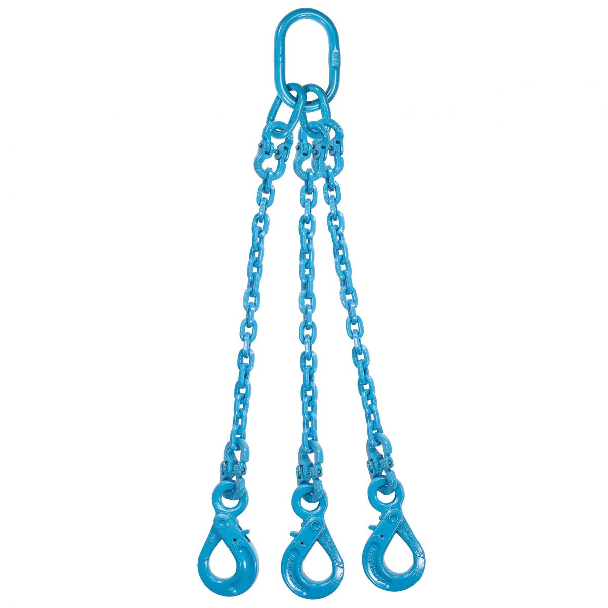 1/2" x 16' - Pewag 3 Leg Chain Sling w/ Self-Locking Hooks - Grade 120