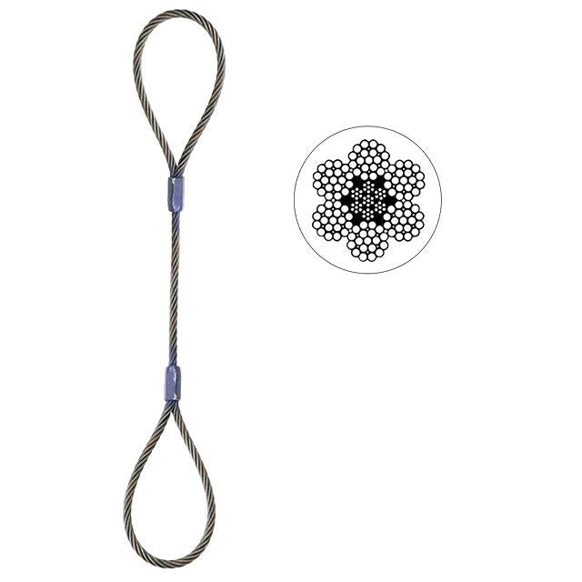 Wire Rope Sling Single Leg 38 inch x 16 foot Domestic image 1 of 2