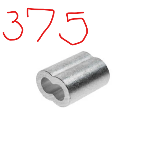 Copper Zinc Sleeve - 3/32" Wire Rope - 375 Pack