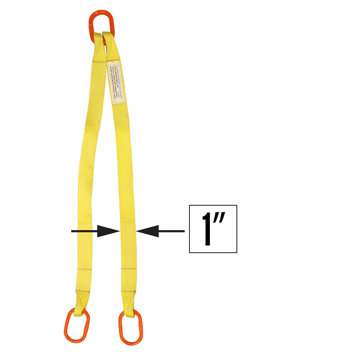 1 inchx3 foot (2 ply) Double Leg Nylon Sling w Master Link Both Ends image 2 of 2