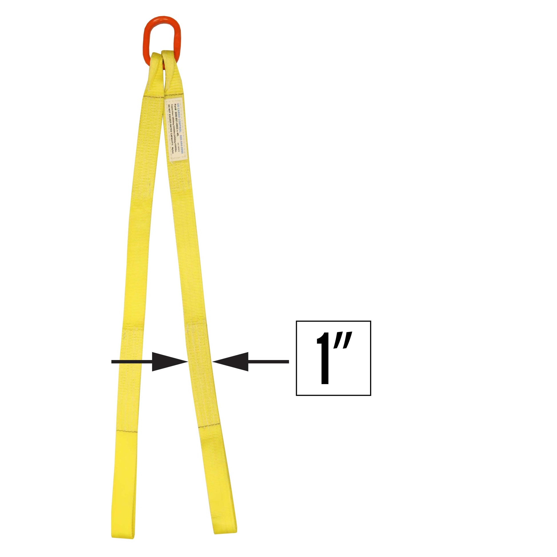 1 inchx12 foot (2 ply) Double Leg Nylon Sling w Master Link & Sewn Loop image 2 of 2