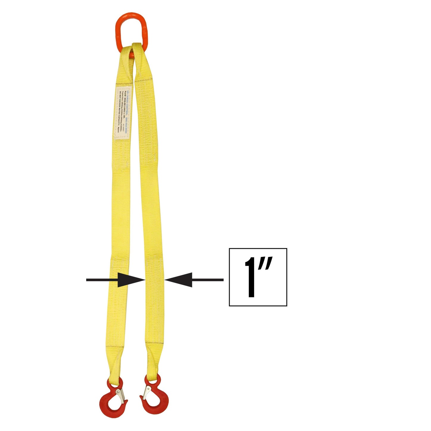 1 inchx18 foot (2 ply) Double Leg Nylon Sling w Master Link & Sling Hook image 2 of 2