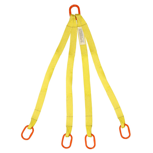 1 inchx12 foot (1 ply) Quad Leg Nylon Sling w Master Link Both Ends image 1 of 2