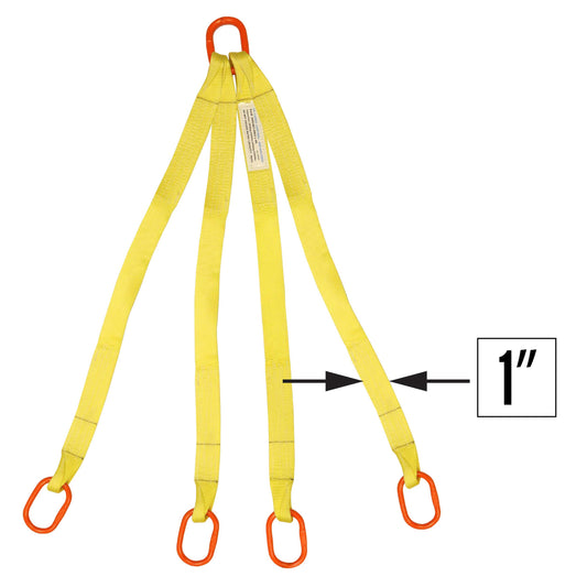 1 inchx14 foot (1 ply) Quad Leg Nylon Sling w Master Link Both Ends image 2 of 2