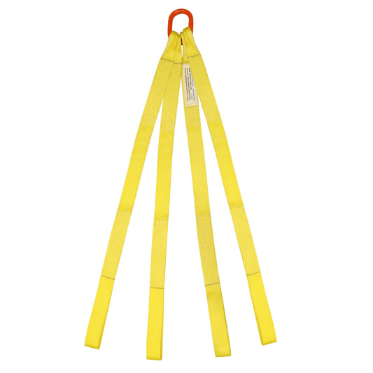 1 inchx4 foot (1 ply) Quad Leg Nylon Sling w Master Link & Sewn Loop image 1 of 2