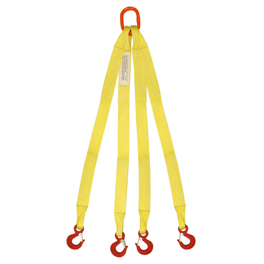 1 inchx4 foot (1 ply) Quad Leg Nylon Sling w Master Link & Sling Hook image 1 of 2