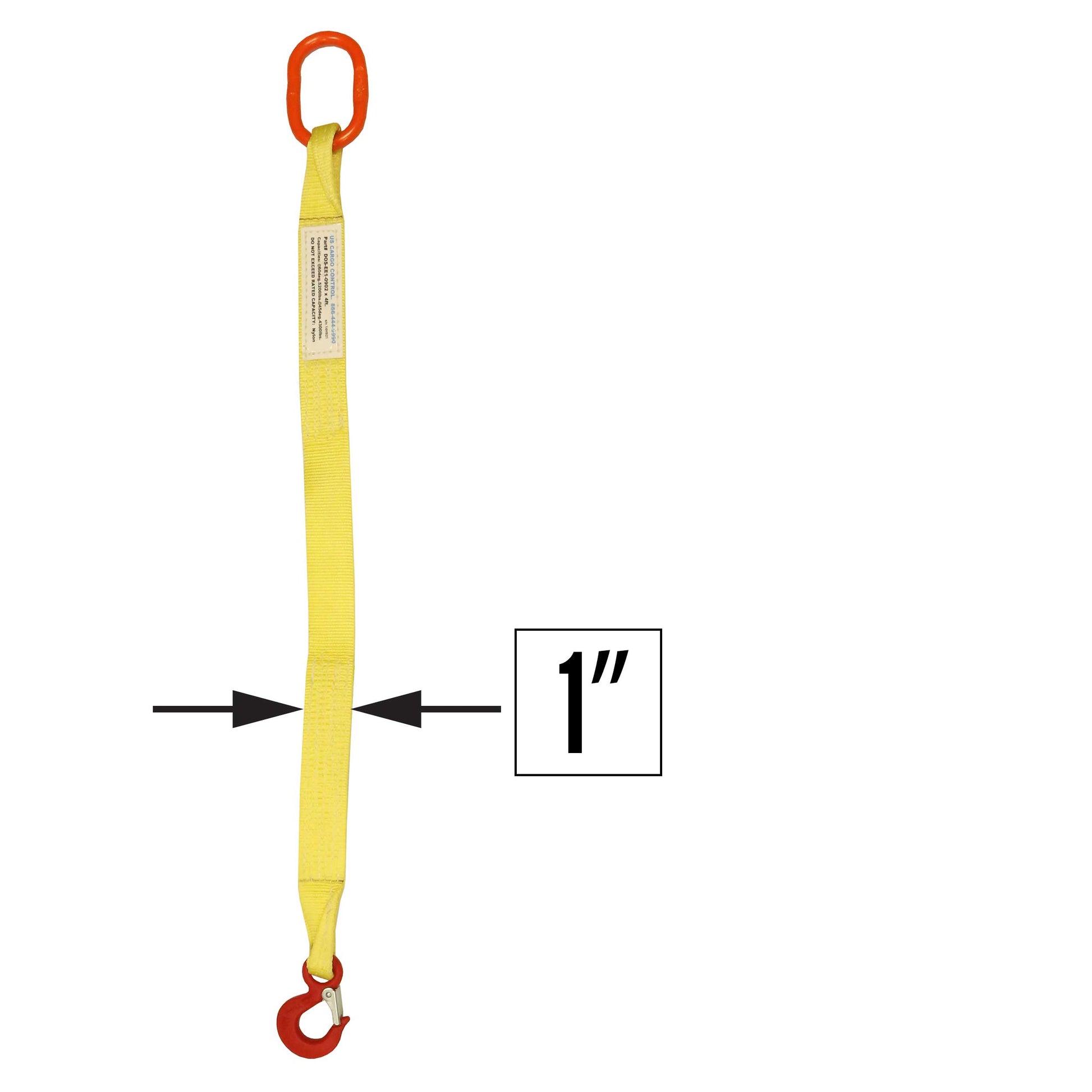 1 inchx3 foot (1 ply) Single Leg Nylon Sling w Master Link & Sling Hook image 2 of 2