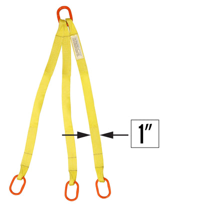 1 inchx14 foot (2 ply) Triple Leg Nylon Sling w Master Link Both Ends image 2 of 2