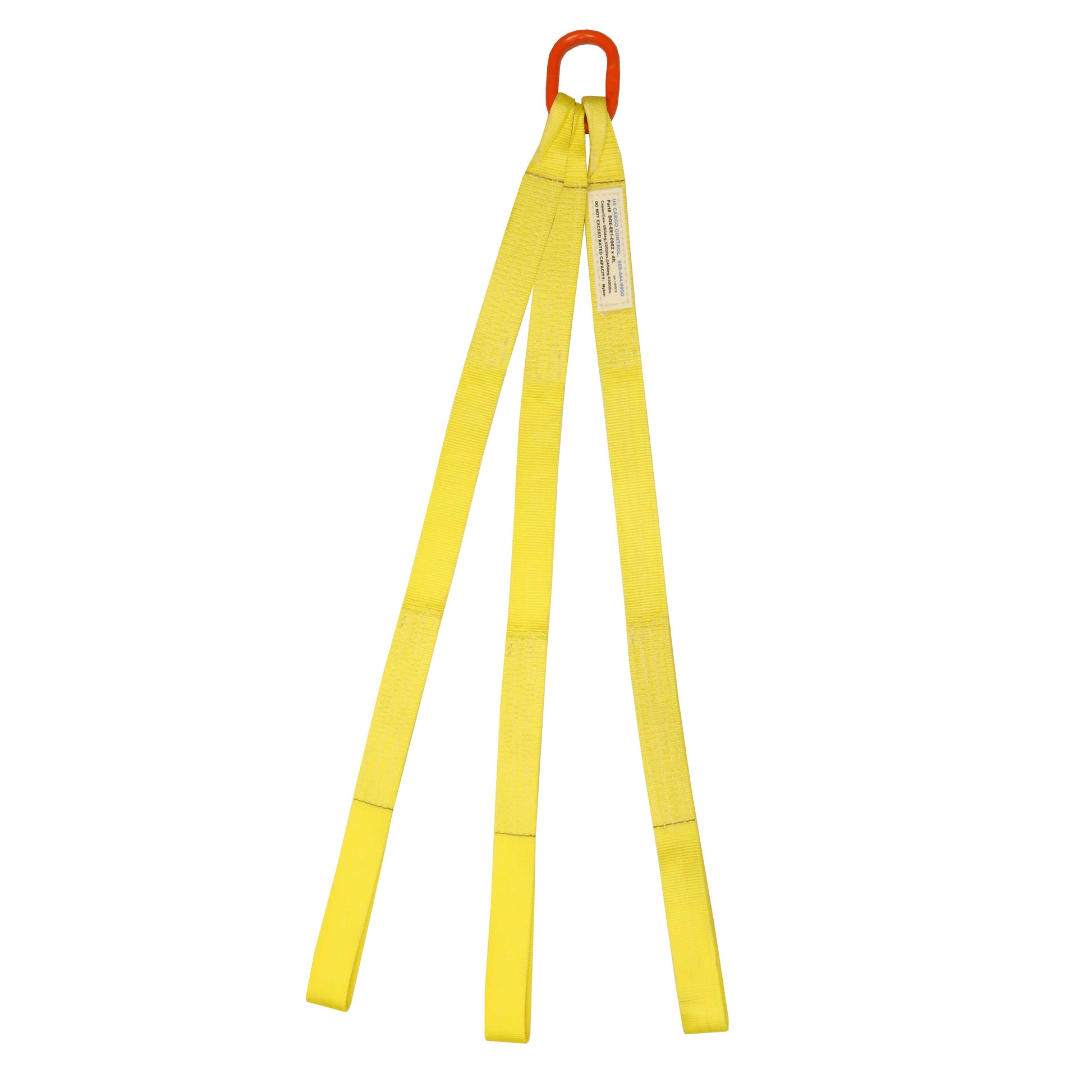 1 inchx10 foot (2 ply) Triple Leg Nylon Sling w Master Link & Sewn Loop image 1 of 2