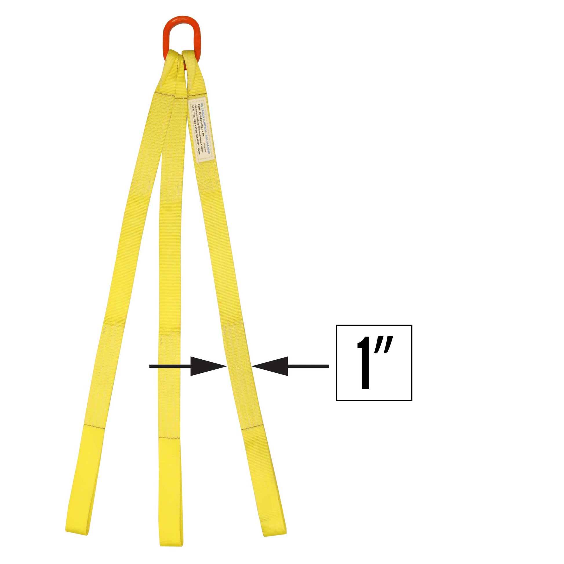 1 inchx7 foot (1 ply) Triple Leg Nylon Sling w Master Link & Sewn Loop image 2 of 2