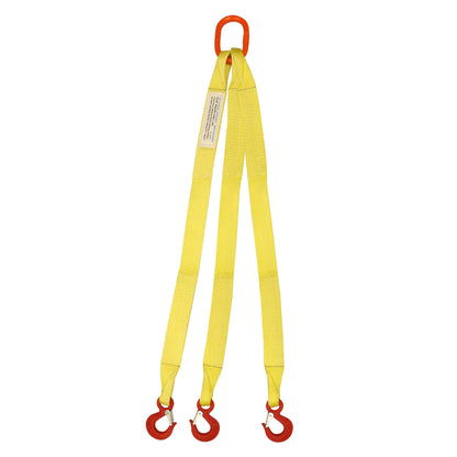 1 inchx8 foot (2 ply) Triple Leg Nylon Sling w Master Link & Sling Hook image 1 of 2