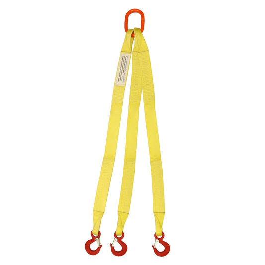 1 inchx14 foot (1 ply) Triple Leg Nylon Sling w Master Link & Sling Hook image 1 of 2
