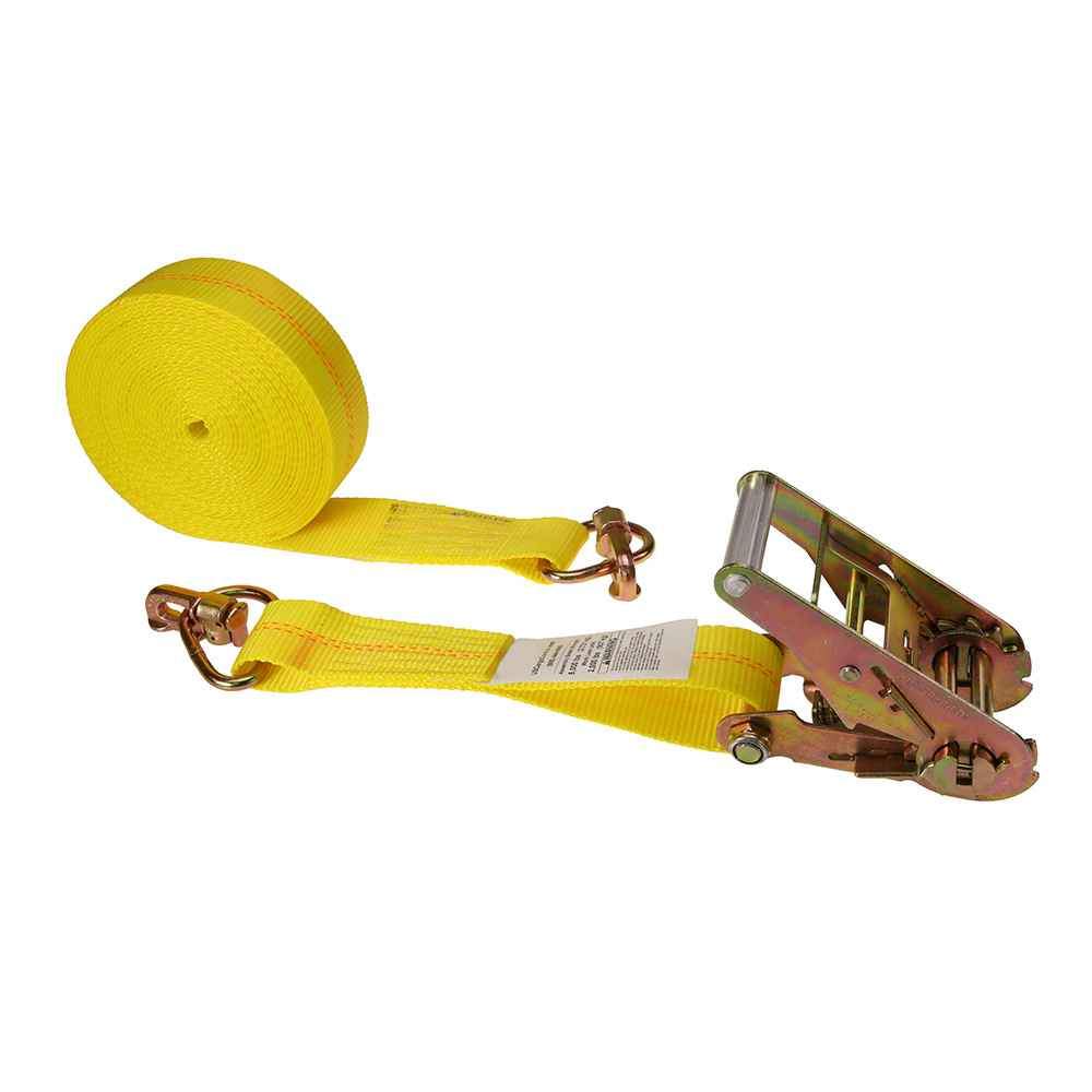 30' Yellow Ratchet Strap w/ Double Stud Fittings On Both Ends