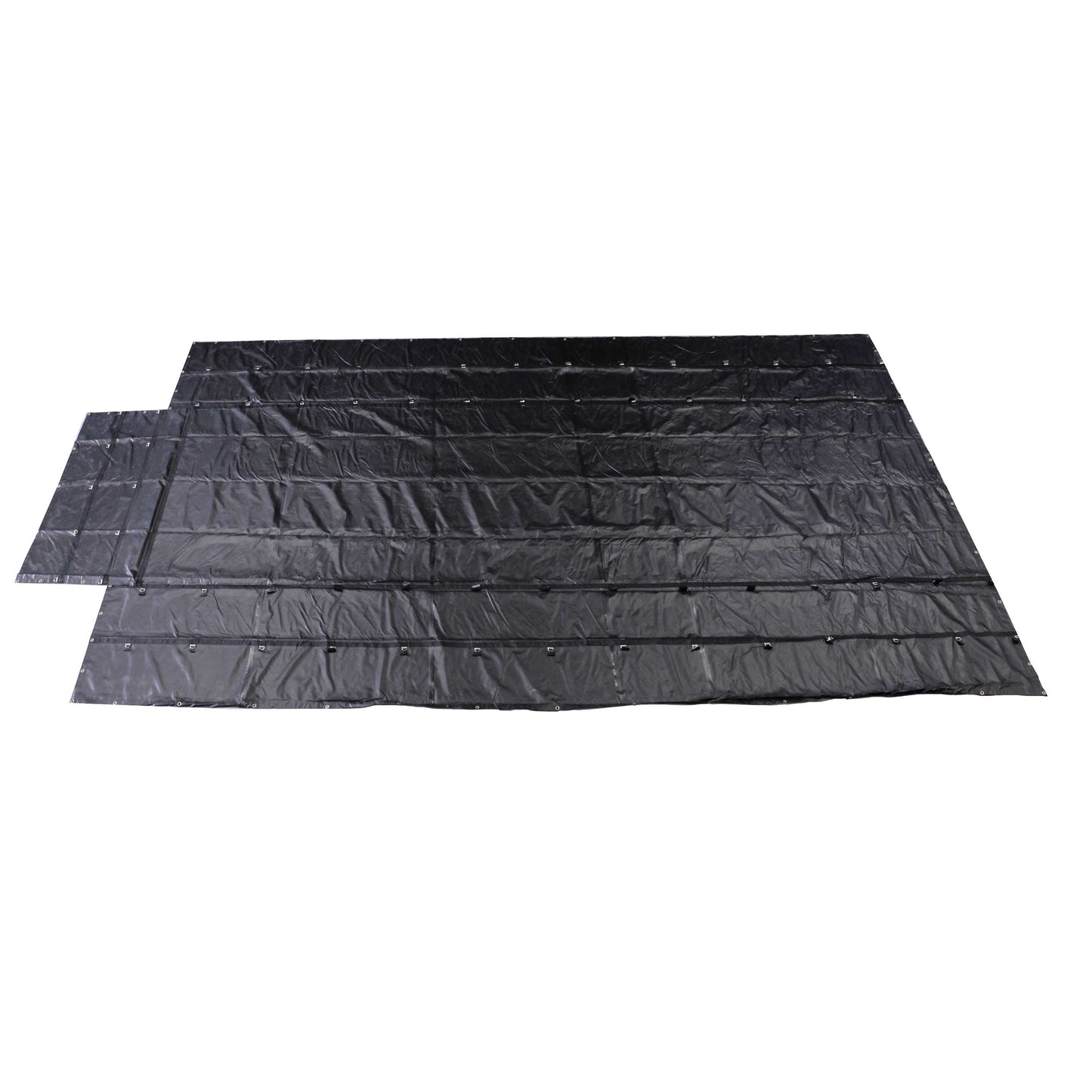 Heavy Duty Lumber Tarp 16 foot x 28 foot (4 foot Drop & Flap) 18oz Black Tarp image 1 of 9