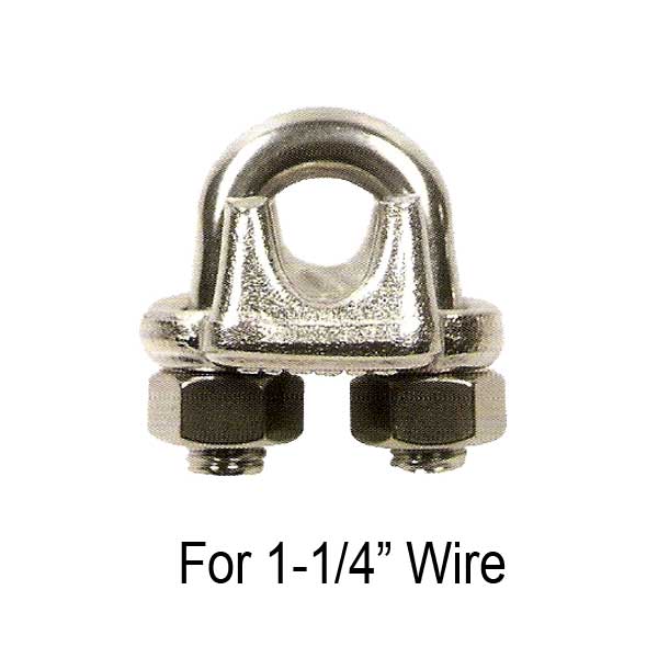 1-1/4" Drop Forged Style Stainless Steel Wire Rope Clip