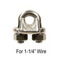 1-1/4" Drop Forged Style Stainless Steel Wire Rope Clip