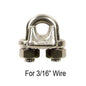 3/16" Drop Forged Style Stainless Steel Wire Rope Clip