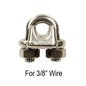 3/8" Drop Forged Style Stainless Steel Wire Rope Clip