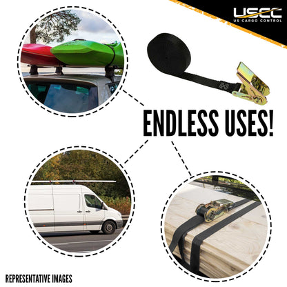 1 inch x 15 foot Black Endless Ratchet Strap image 9 of 9