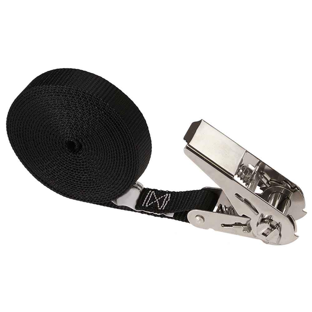 1" x 15' Black Endless Stainless Steel Thumb Ratchet