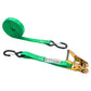 1" x 10' Green Ratchet Strap w/ S-Hook and Keeper
