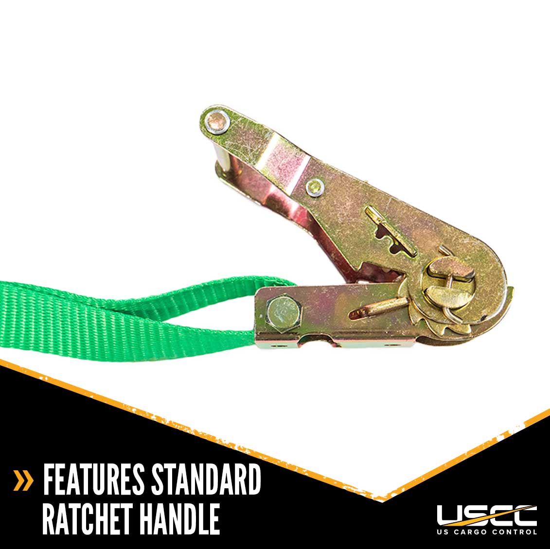 1" x 20' Green Ratchet Strap w/ S-Hook and Keeper