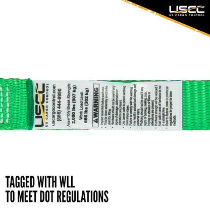 1" x 10' Green Ratchet Strap w/ S-Hook and Keeper