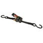 1" x 6' Retractable Ratchet Strap w/ Vinyl Coated S-Hooks and Push Button Release
