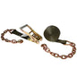 2 inch x 30 foot Olive Ratchet Strap w Chain Extension